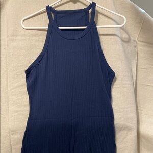 Blue Midi Fitted Tank Dress